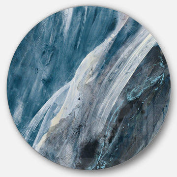 Splash Blue Indigo - Abstract Circle Metal Wall Decor